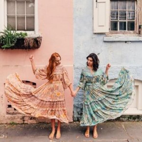 New spell x free people turquoise Amethyst gown L - Picture 4 of 7